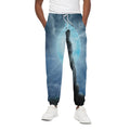 Moonlight Wolf Print Cotton Sweatpants
