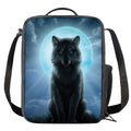 Moonlight Wolf Print Crossbody Lunch Bag