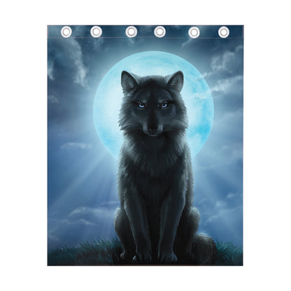 Moonlight Wolf Print Curtain