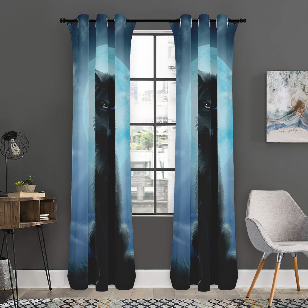 Moonlight Wolf Print Curtain