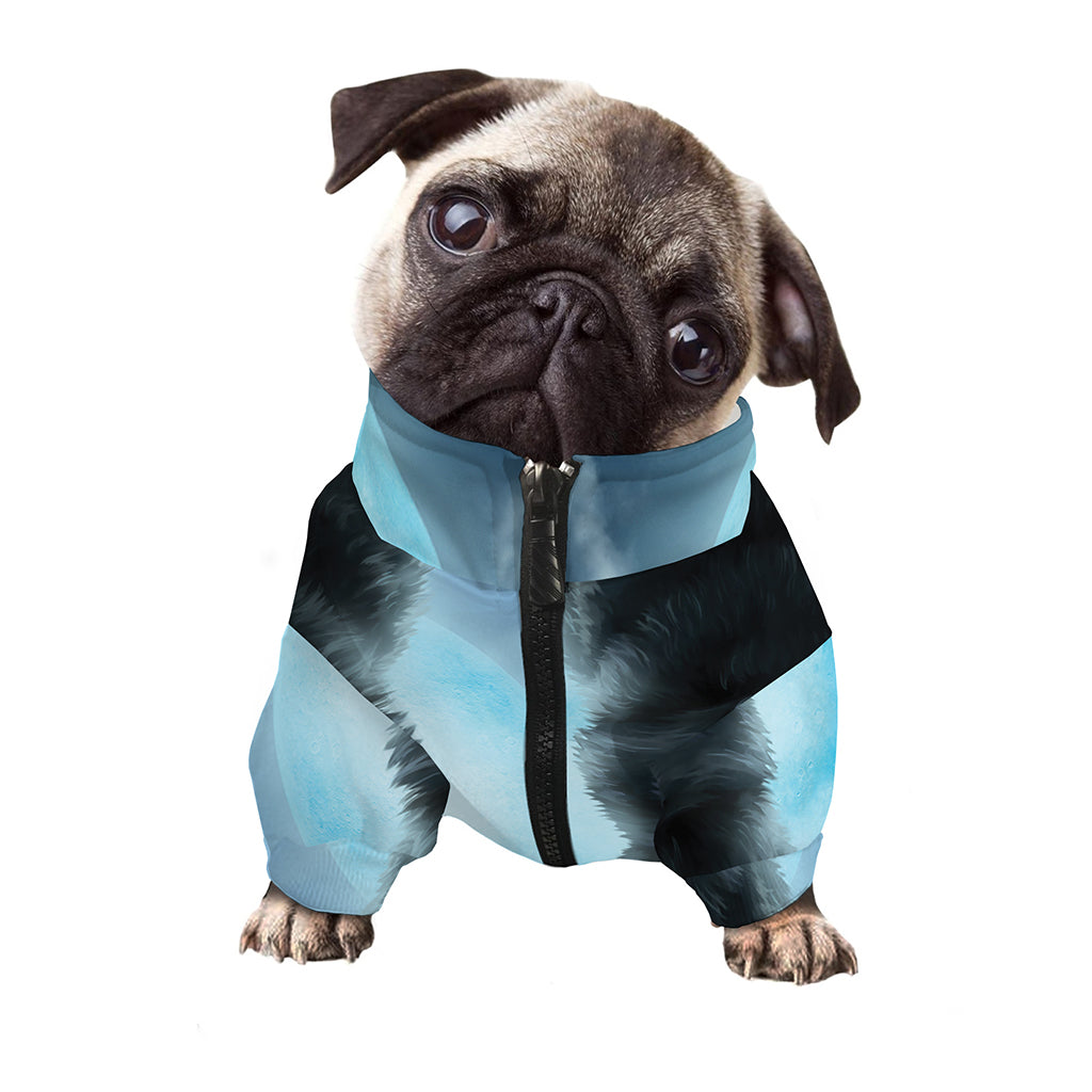 Moonlight Wolf Print Dog Zip Up Jacket