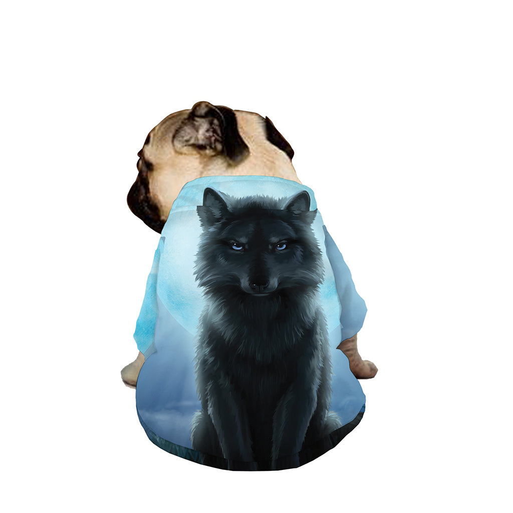 Moonlight Wolf Print Dog Zip Up Jacket