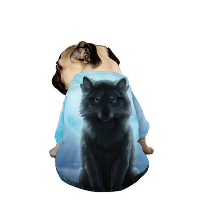 Moonlight Wolf Print Dog Zip Up Jacket