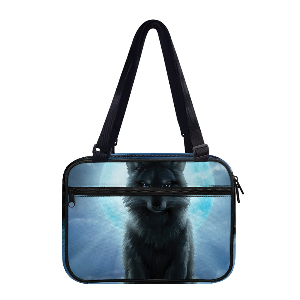 Moonlight Wolf Print Double Strap Bible Bag