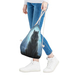 Moonlight Wolf Print Drawstring Bag