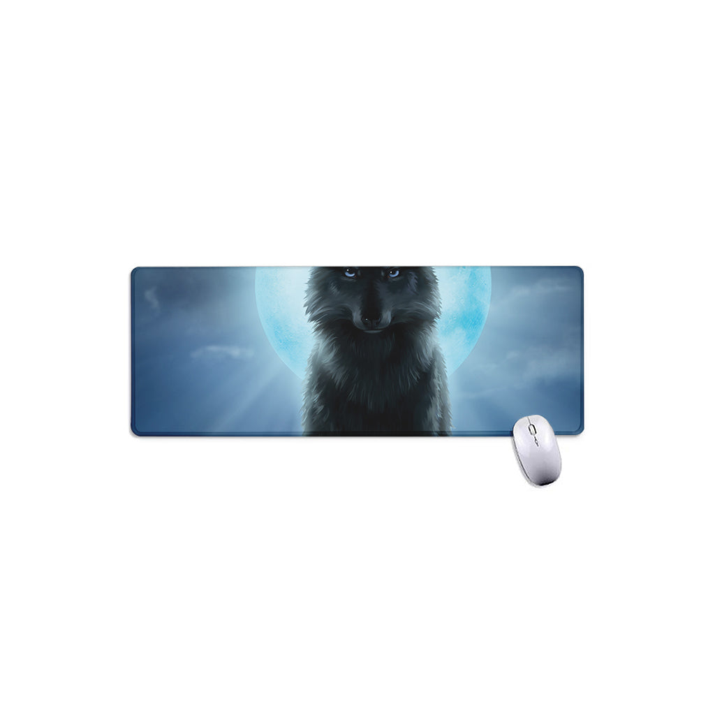 Moonlight Wolf Print Extended Mouse Pad