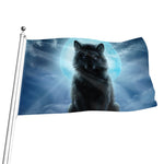 Moonlight Wolf Print Flag