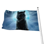 Moonlight Wolf Print Flag