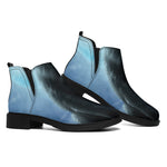 Moonlight Wolf Print Flat Ankle Boots