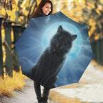 Moonlight Wolf Print Foldable Umbrella
