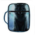 Moonlight Wolf Print Front Pocket Bible Bag
