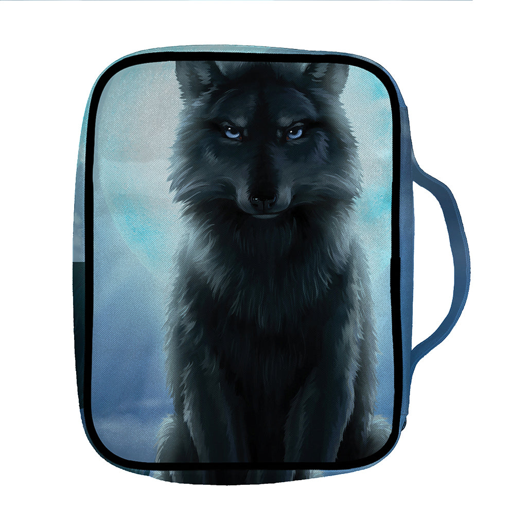Moonlight Wolf Print Front Pocket Bible Bag