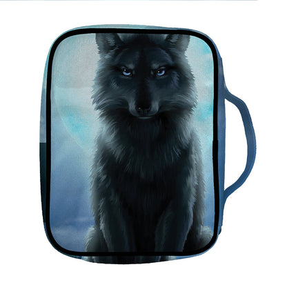 Moonlight Wolf Print Front Pocket Bible Bag