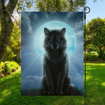 Moonlight Wolf Print Garden Flag