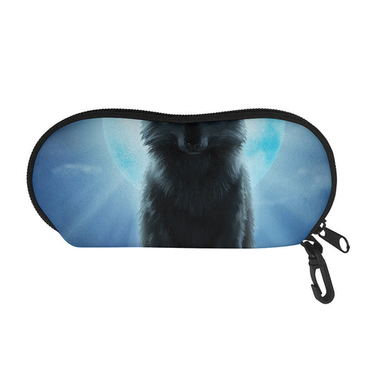 Moonlight Wolf Print Glasses Case
