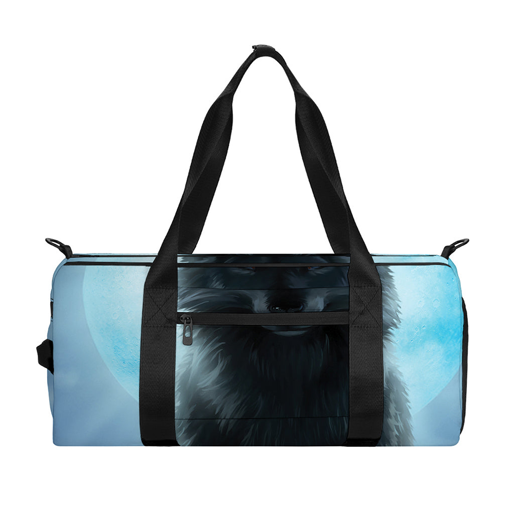 Moonlight Wolf Print Gym Bag