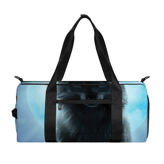 Moonlight Wolf Print Gym Bag