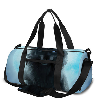 Moonlight Wolf Print Gym Bag