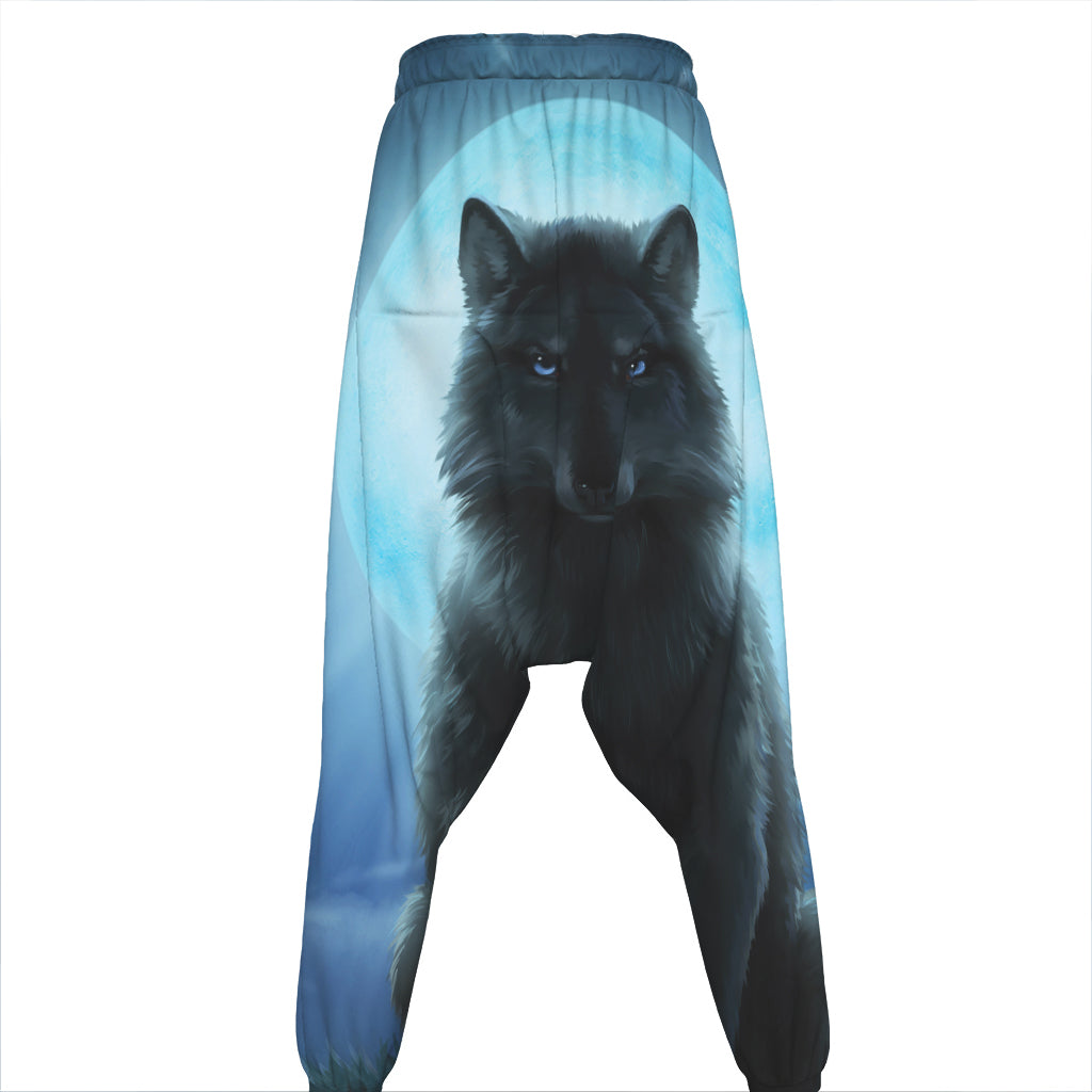 Moonlight Wolf Print Hammer Pants