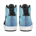Moonlight Wolf Print High Top Leather Sneakers