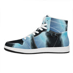 Moonlight Wolf Print High Top Leather Sneakers