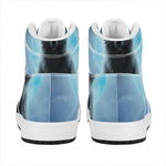 Moonlight Wolf Print High Top Leather Sneakers