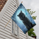 Moonlight Wolf Print House Flag