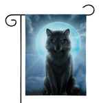 Moonlight Wolf Print House Flag