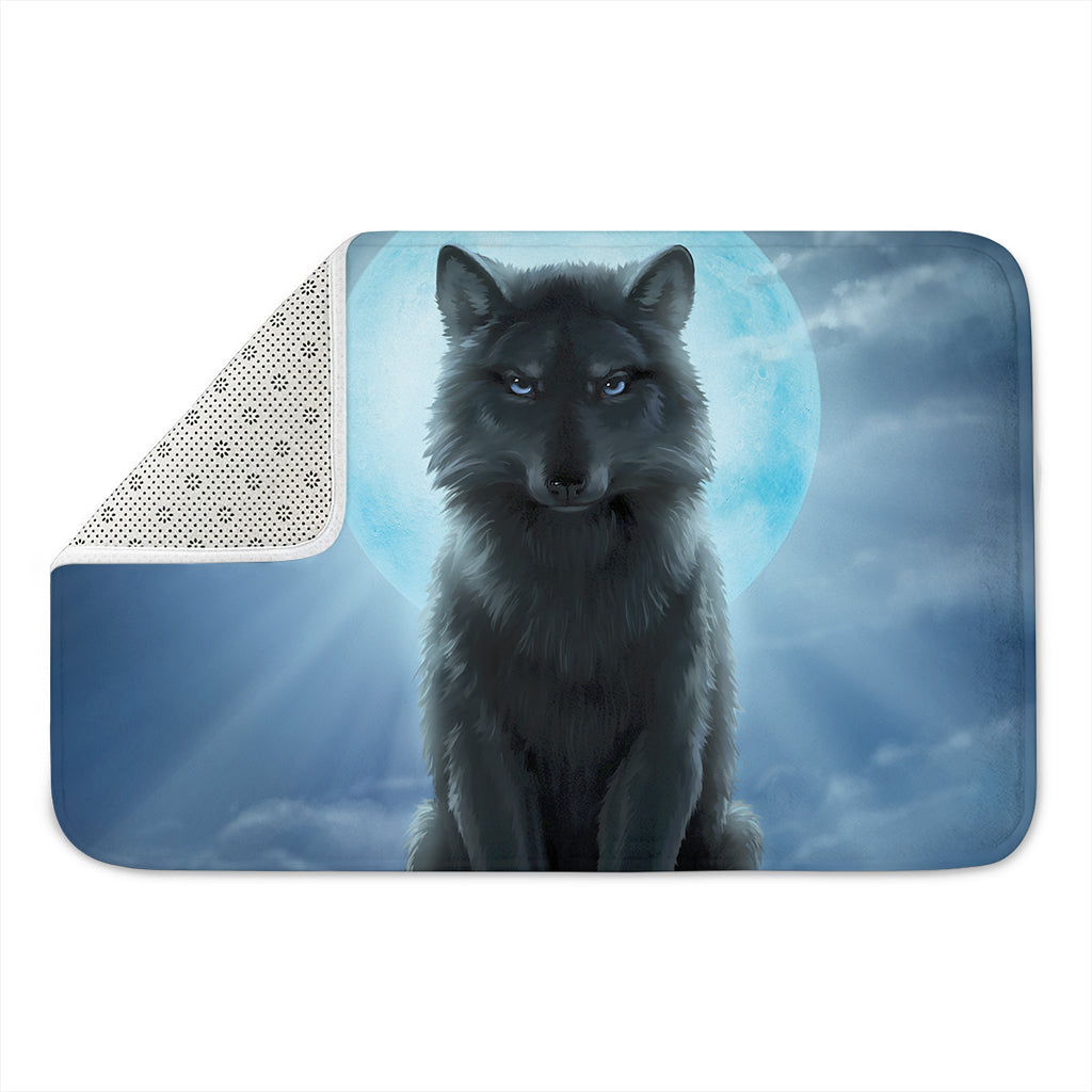 Moonlight Wolf Print Indoor Door Mat