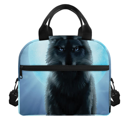 Moonlight Wolf Print Insulated Lunch Bag