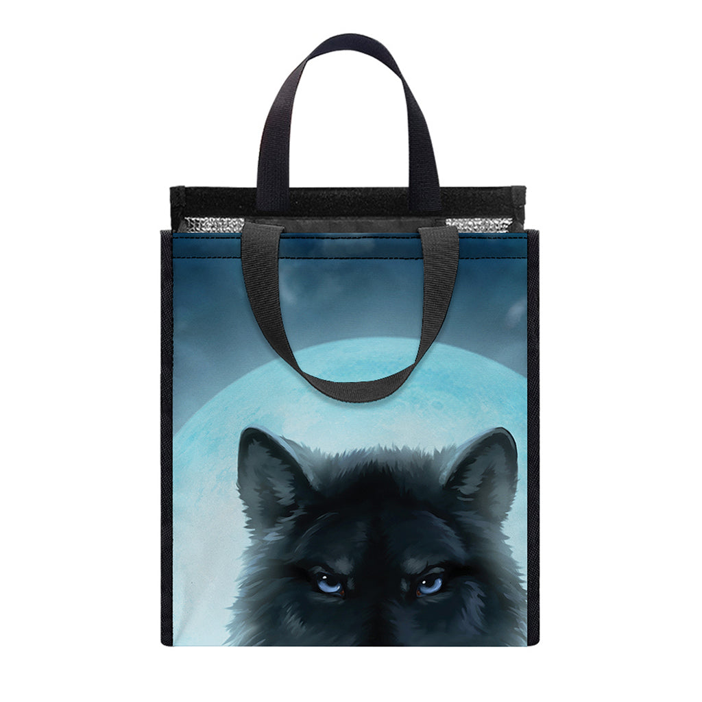 Moonlight Wolf Print Insulated Lunch Tote