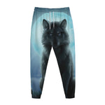 Moonlight Wolf Print Jogger Pants