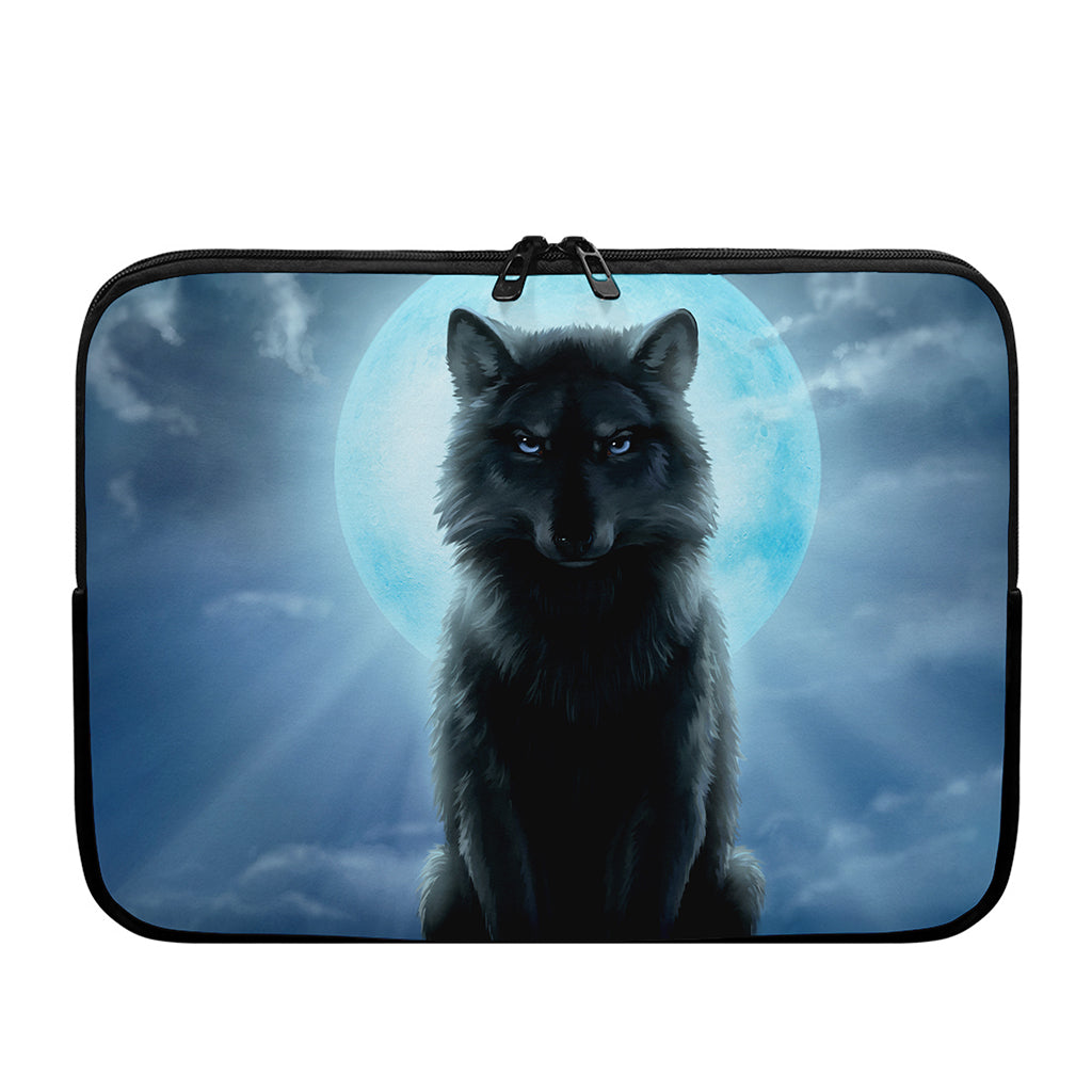 Moonlight Wolf Print Laptop Sleeve