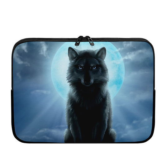 Moonlight Wolf Print Laptop Sleeve