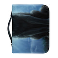 Moonlight Wolf Print Leather Bible Cover