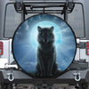 Moonlight Wolf Print Leather Spare Tire Cover