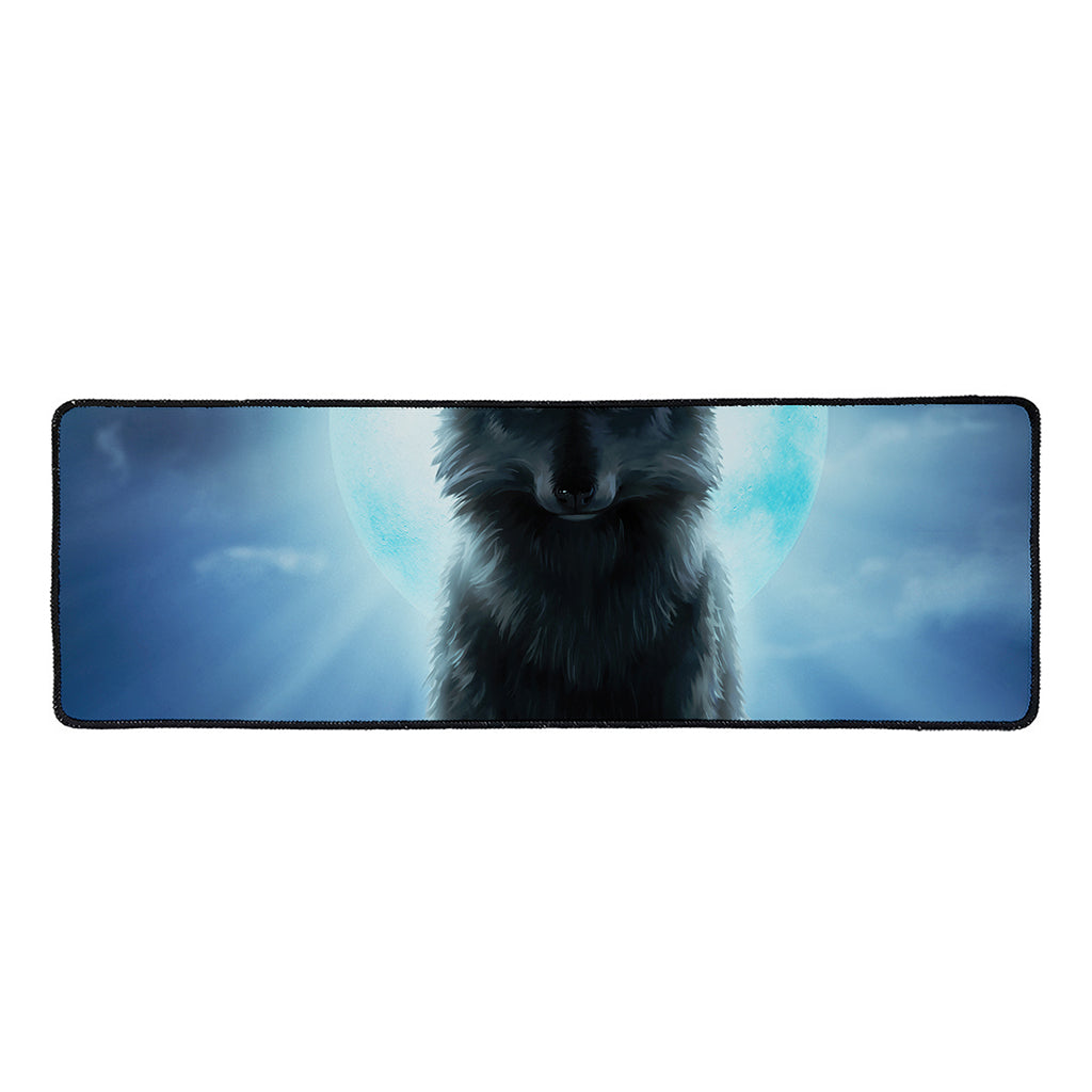 Moonlight Wolf Print Long Kitchen Mat