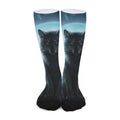Moonlight Wolf Print Long Socks