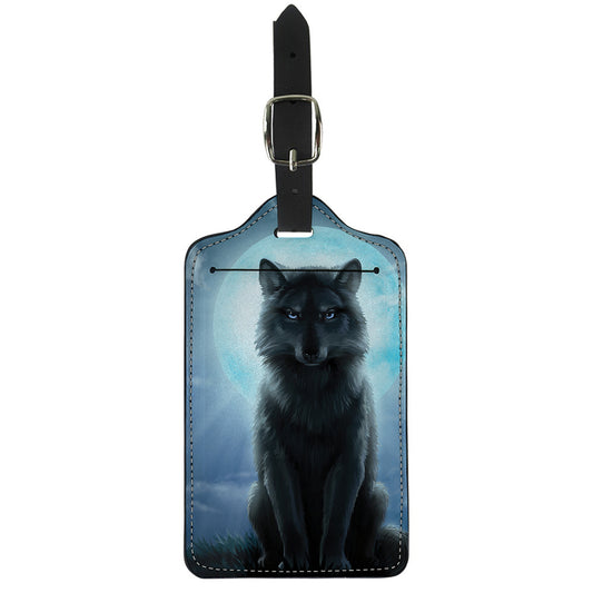 Moonlight Wolf Print Luggage Tag
