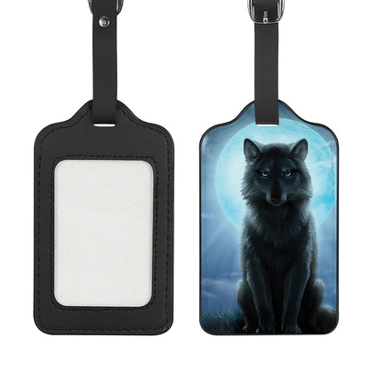 Moonlight Wolf Print Luggage Tag