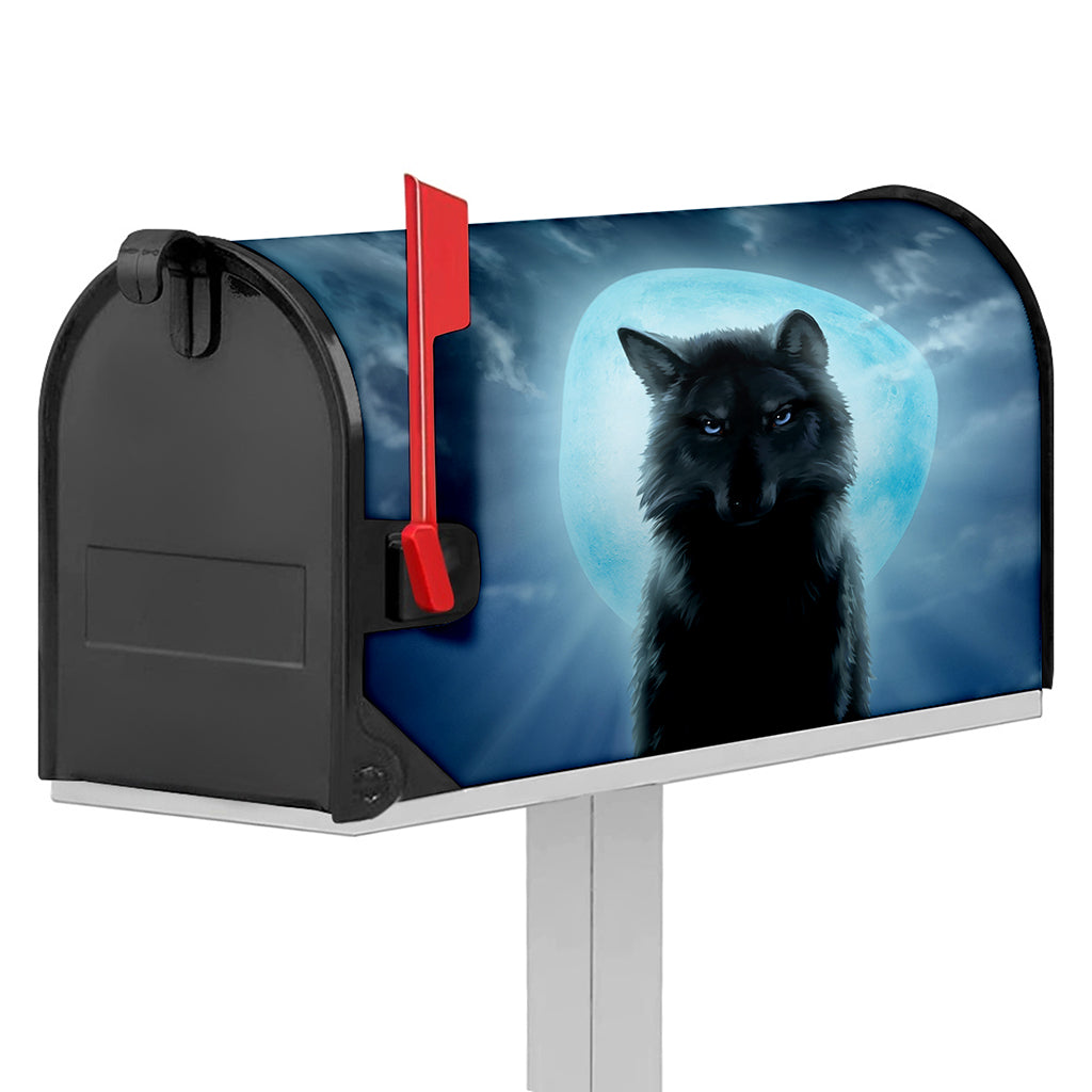 Moonlight Wolf Print Mailbox Cover
