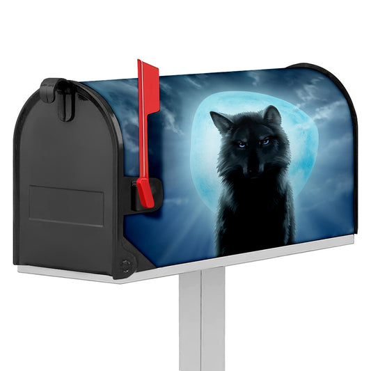 Moonlight Wolf Print Mailbox Cover