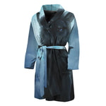 Moonlight Wolf Print Men's Bathrobe