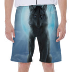 Moonlight Wolf Print Men's Beach Shorts
