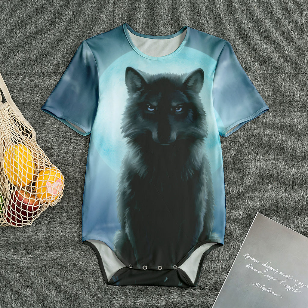 Moonlight Wolf Print Men's Bodysuit