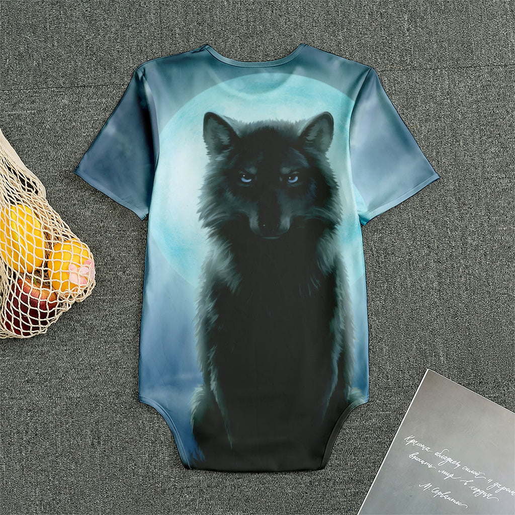 Moonlight Wolf Print Men's Bodysuit