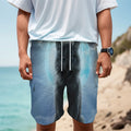 Moonlight Wolf Print Men's Cargo Shorts