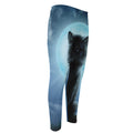 Moonlight Wolf Print Men's Compression Pants