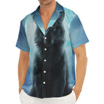 Moonlight Wolf Print Men's Deep V-Neck Shirt