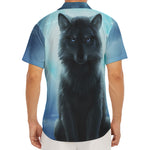 Moonlight Wolf Print Men's Deep V-Neck Shirt